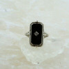 14K WG Cameo and Black Onyx Art Deco Filigree Flip Ring Size 8.25 Circa 1930
