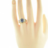 14K Yellow Gold 2ct tw Tanzanite and Diamond Halo Ring Size 7 Circa 1990