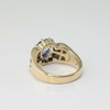 14K Yellow Gold 2ct tw Tanzanite and Diamond Halo Ring Size 7 Circa 1990