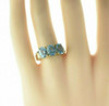 10K Yellow Gold Blue Topaz 3 Stone Ring Size 8 Circa 1990