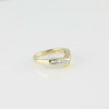 10K Yellow Gold 1/2ct Diamond "V" Band Solitaire Enhancer Size 5.75 Circa 1990