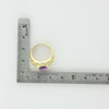 10K Yellow Gold Amethyst Ring with Fishnet Cut Out Sides Size 5.5 Circa 1990