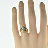 14K Yellow Gold 1/2ct Diamond Cluster Ring Size 7 Circa 1970