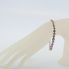 14K Yellow Gold Amethyst Stone Bracelet Domino Trademark 7.25 Inches Circa 1970