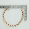 14K Yellow Gold 2 ct tw Ruby Heart Bracelet 7 Inches Circa 1970