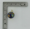 14K Yellow Gold Inlaid Stone Globe Pendant Circa 1990