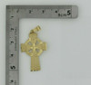 14K Yellow Gold Celtic Cross Incuse Decoration Diamond Cut Accents Circa 1980