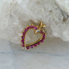 14K Yellow Gold 1.25 ct tw Pink Sapphire and Old Mine Cut Diamond Heart Pendant