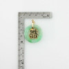 Vintage 14K Yellow Gold Green Jadeite Pi Stone Pendant Circa 1960