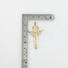 14K Yellow Gold Crucifix with Saint Above Circa 1980