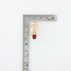 14K Yellow Gold Red Spinel and Diamond Accent Modernist Pendant Circa 1990