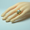 14K Yellow Gold Artistic Baroque Pearl Ring Size 6 Circa 1970