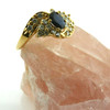 Vintage 14K Yellow Gold 1ct tw Blue Sapphire and Diamond Cluster Ring Circa 1960