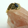 Vintage 14K Yellow Gold 1ct tw Blue Sapphire and Diamond Cluster Ring Circa 1960