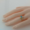 14K Yellow Gold Blue Topaz Diamond Accent Ring Size 5 Circa 1970