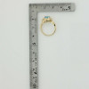 14K Yellow Gold Blue Topaz Diamond Accent Ring Size 5 Circa 1970