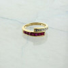 14K Yellow Gold 1 ct + tw Ruby and White Sapphire Ring Size 7 Circa 1980