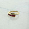 14K Yellow Gold 1 ct + tw Ruby and White Sapphire Ring Size 7 Circa 1980