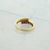 14K Yellow Gold 1 ct + tw Ruby and White Sapphire Ring Size 7 Circa 1980