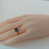 14K Yellow Gold Blue Stone Solitaire Ring Size 5.75 Circa 1940