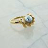 14K Yellow Gold 7mm Pale Blue Possible Natural Pearl Ring Size 7 Circa 1970