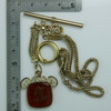 Antique Gold Filled Victorian Watch Fob Red Carnelian length 7+ inch Circa 1890