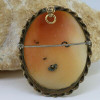 Antique Yellow Gold Filled Shell Cameo Woman with Sapphire Necklace Circa 1920