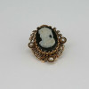 Antique 10K Yellow Gold Onyx Cameo Pin Circa 1880