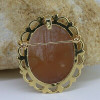 Vintage 14K Yellow Gold Shell Cameo Pin Pendant Circa 1960