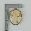 14K White Gold Shell Cameo Pin Pendant Circa 1925