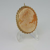 Vintage 14K Yellow Gold Shell Cameo Pin Pendant Circa 1960's