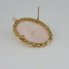 14K Yellow Gold Pink and White Coral Cameo Pin Pendant Circa 1960