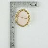 14K Yellow Gold Pink and White Coral Cameo Pin Pendant Circa 1960