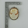 Antique 14K White Gold Shell Cameo Pin Pendant Circa 1925