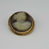 Antique 14K Yellow Gold Mother of Pearl Cameo Pin Circa 1940