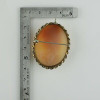 Gold-filled Shell Cameo Pin Pendant Twisted Border Oval Carving