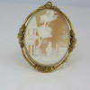 Antique Gold-filled Shell Scenic Cameo Pendant Circa 1900