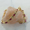 Vintage 14K Yellow Gold 5 ct Ruby and Diamond Bracelet 6.75 Inches Circa 1980