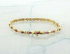 Vintage 14K Yellow Gold 5 ct Ruby and Diamond Bracelet 6.75 Inches Circa 1980