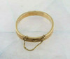 Antique 14K YG Late Victorian Engraved Hinged Bangle Bracelet Circa 1900