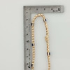 14K Yellow Gold Synthetic Sapphire and CZ Bracelet 7.5 Inches Circa 1980