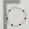 14K Yellow Gold Synthetic Sapphire and CZ Bracelet 7.5 Inches Circa 1980