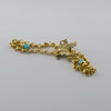 14K YG Horn Playing Mouse Charm on Turquoise Fitted Bracelet Circa 1990