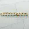 14K Yellow Gold 10 ct Medium Blue Topaz Bracelet 7 1/8 Inches Circa 1970