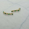 14K Yellow Gold 1 ct Total Weight Diamond and Emerald Earrings Circa 1970