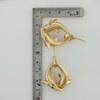 14K Yellow Gold Whale Earrings Circa 1990