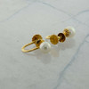 Vintage 14K Yellow Gold White Pearl Screw Back Earrings Circa 1950