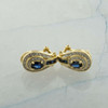 14K Sapphire and Diamond Earrings Circa 1980