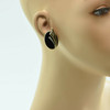 14K Yellow Gold Large Black Onyx and Diamond Earrings Circa 1990