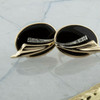 14K Yellow Gold Large Black Onyx and Diamond Earrings Circa 1990